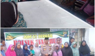 Gangguan Cuaca  Tak Halangi Kapolsek Siak Hulu Laksanakan Jumat Curhat dan Jumat Berkah