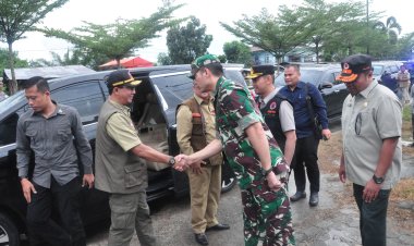 Dandim 030/Pbr Bersama Danrem 031/WB Dampingi Ka.BNPB Tinjau Lokasi Banjir di Rumbai