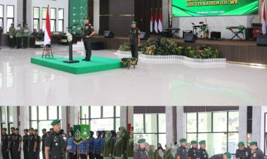 Dandim 0301/Pbr Komandan Acara Serah Terima Jabatan dan Tradisi Korps Kasi Kasrem 031/WB