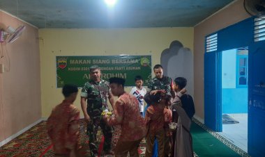 Implementasikan Program Menhan, Kodim 0301 Pekanbaru Gelar Makan Siang Bersama Anak Panti Asuhan