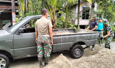 Satgas Pra TMMD Gunakan Mobil Dinas TNI Lansir Material