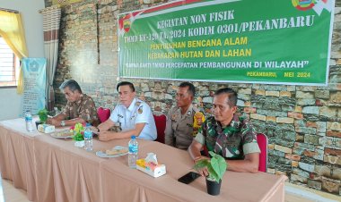 Satgas TMMD Sosialisasikan Antisipasi Bencana dan karhutla Pada Masyarakat Meranti Pandak