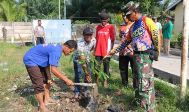 Satgas TMMD Ke-120 Kodim 0301/Pbr Laksanakan Penghijauan di Kecamatan Rumbai