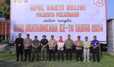 Wakili Dandim, Danramil 02/Kota Hadiri Apel Bakti Religi HUT Bhayangkara ke - 78