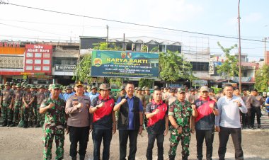 Kodim 0301/Bersama Pemko Laksanakan Karya Bakti Guna Meriahkan HUT Kodam I/BB Ke-74