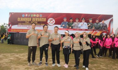 Sambut Hari Bhayangkara ke 78, Dandim 0301 Pekanbaru Ikuti Olahraga Bersama Forkompinda Riau