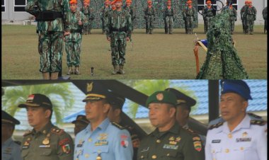 Wakili Dandim, Danramil 02/Kota Hadiri Sertijab Danyon Komando 462 Kopasgat