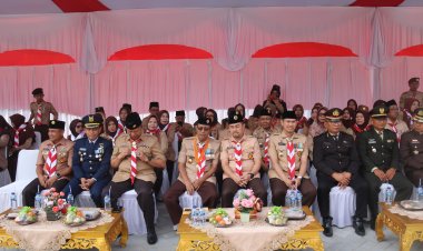 Dandim 0301/Pbr Diwakili Kasdim Hadiri Peringatan Hari Pramuka Ke-63