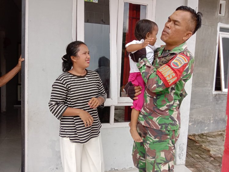 Babinsa Kodim 0301/Terus Pantau Perkembangan Anak Stunting di Wilayah Binaan