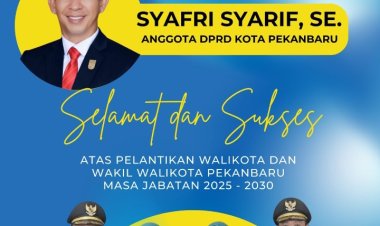 Agung Nugroho dan Markarius Anwar Resmi Dilantik sebagai Walikota dan Wakil Walikota Pekanbaru 2025-2030