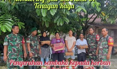 Babinsa Kodim 0301/Pbr Salurkan Bantuan Pada Korban Banjir