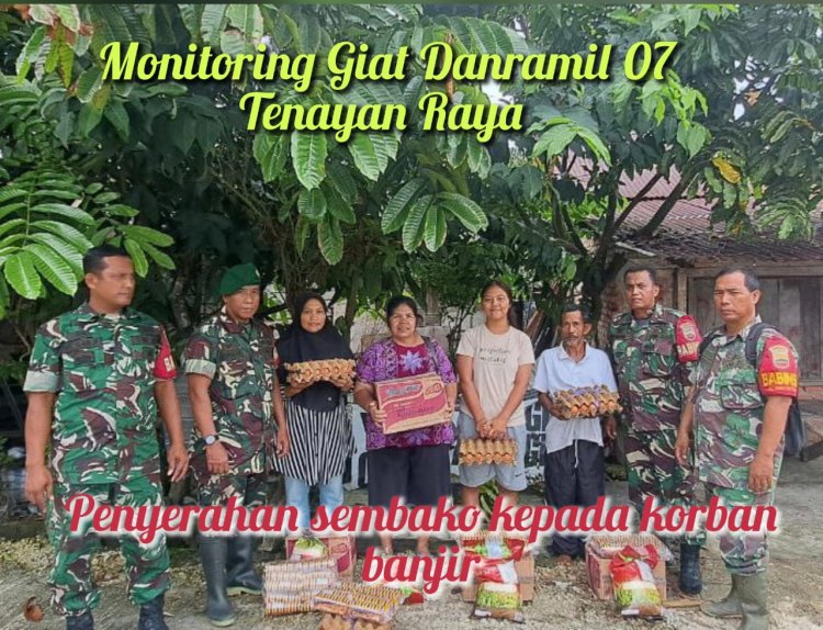 Babinsa Kodim 0301/Pbr Salurkan Bantuan Pada Korban Banjir