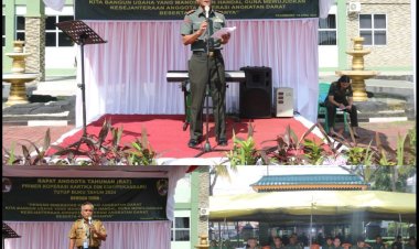 Ws. Dandim 0301/Pbr Buka Rapat Anggota Tahunan Primkop Kartika Kodim 0301/Pekanbaru Tutup Buku 2024