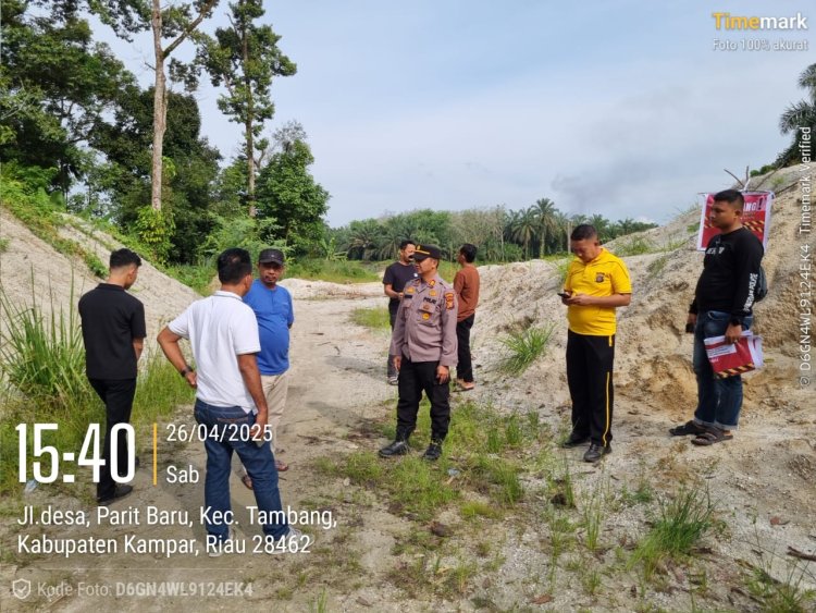 Tindak lanjuti Informasi Penambangan Bebatuan Ilegal,Polsek Tambang Pastikan Lokasi Aman dan Berikan Himbauan
