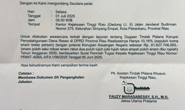 APMBR  Minta Kejati Riau Serius Tangani Dugaan Penyimpangan Dana Reses DPRD Riau