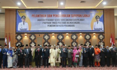 Dandim 0301/Pbr Hadiri Pelantikan Sekda dan Pejabat Eselon II Pemko Pekanbaru