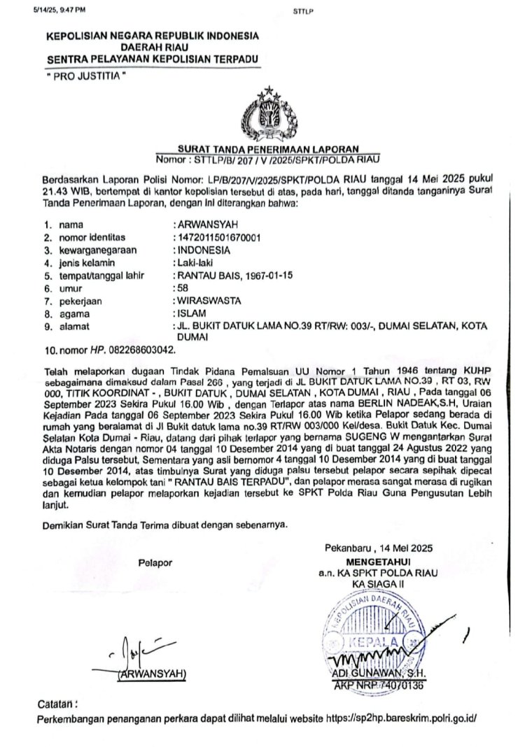 Laporan Tak Diindahkan, Masyarakat Kecewa Penegakan Hukum di Riau