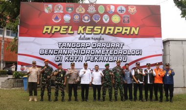 Danramil 01/Rumbai Hadiri Apel Kesiapan Tanggap Darurat Bencana Hidrometeorologi di Pekanbaru