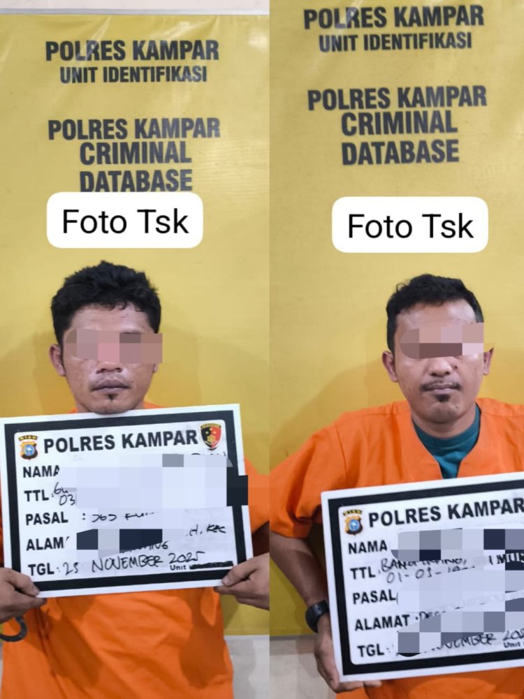 Sat Reskrim Polres Kampar Tangkat 2 Pelaku Curanmor di Desa Sai Jernih