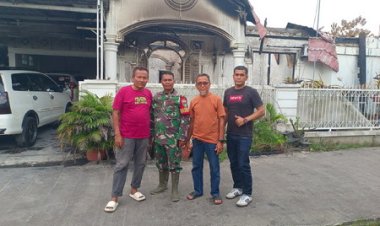 Gerak Cepat Babinsa kodim 0301/Pbr Monitoring Kebakaran Rumah di Meranti Pandak