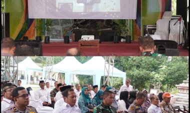 Dandim 0301/Pbr Ikuti Vidcon Panen Raya dan Pengumuman Swasembada Pangan Bersama Presiden RI