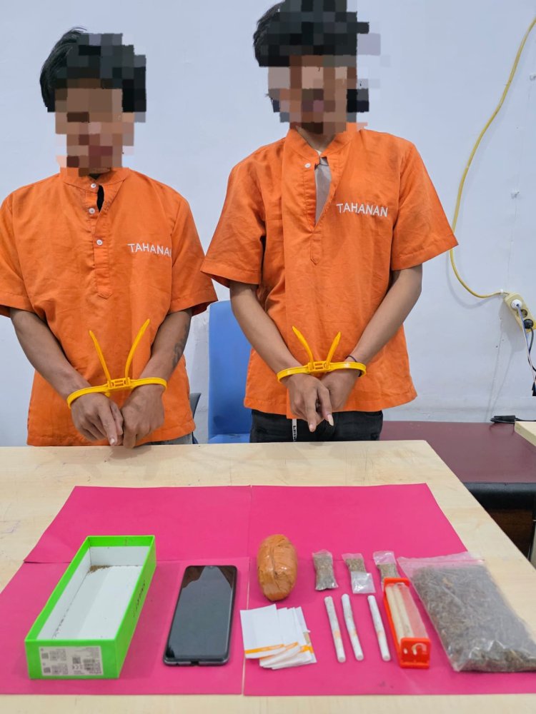 Polsek Kampar Kembali Tangkap Pelaku Narkoba Duan Ganja Kering dari Pengembangan Pelaku Desa Bukit Keratai 