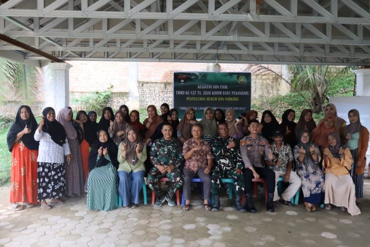 Kegiatan Non Fisik TMMD ke-127 Kodim 0301/Pekanbaru Laksanakan Penyuluhan Hukum dan Narkoba