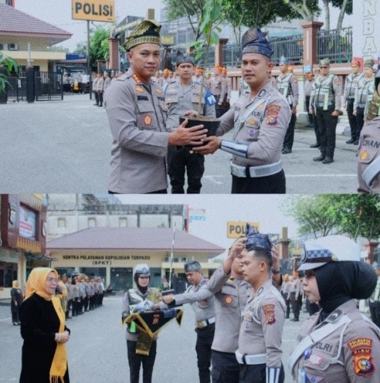 Perkuat Sinergitas Polri - LAM Riau,Kapolresta Launching Penggunaan Tanjak Dan selempang
