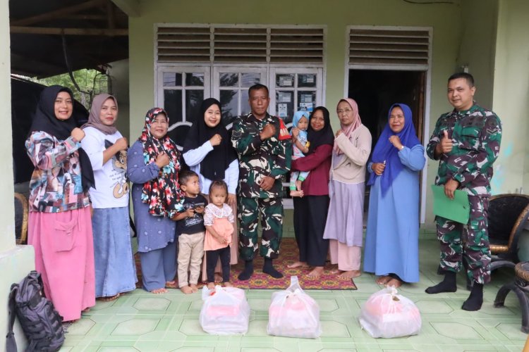 Satgas TMMD Ke-127 Kodim 0301/Pekanbaru Kunjungi Anak Stunting di Tenayan Raya