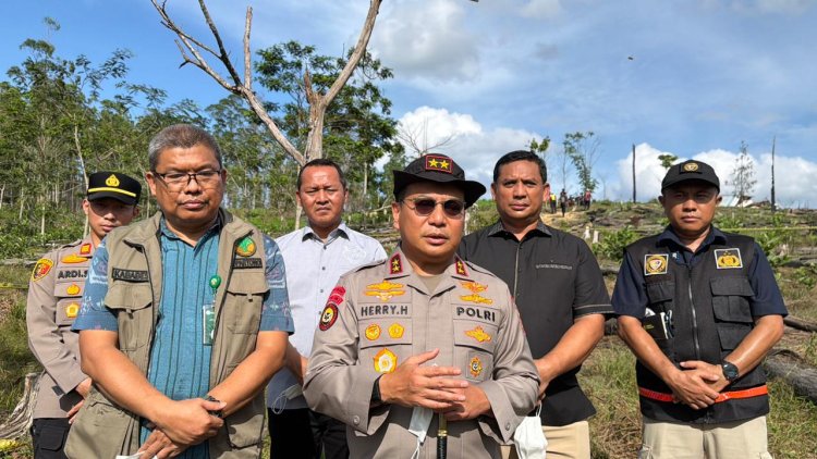 Kapolda Riau Cek Lokasi Penemuan Bangkai Anak Gajah di Tesso Nilo