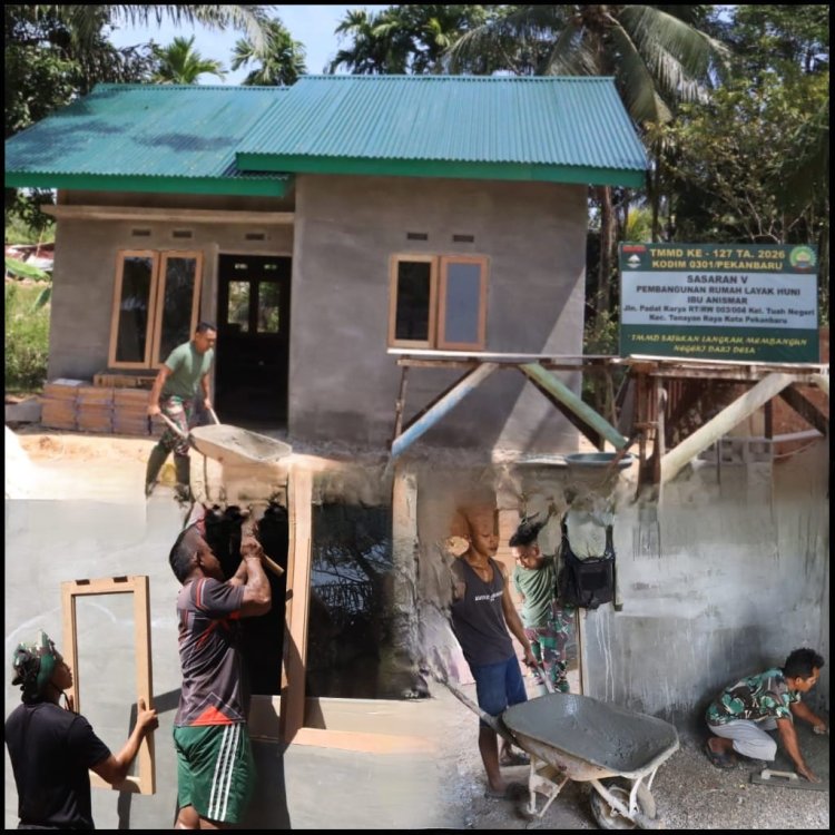 Sentuhan TMMD Hadirkan Harapan Baru di Rumah Ibu Anismar, Progres RTLH Capai 83 Persen