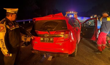Laka Lantas Ganda di Tol Permai, Dua Orang Meninggal Dunia, PJR Riau Bertindak Cepat