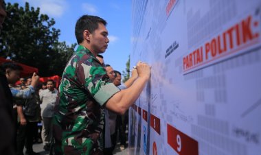 Dandim 0301/Pbr Hadiri Deklarasi Bersama Tertib Lalin Dalam Wujudkan Pemilu Damai 2024