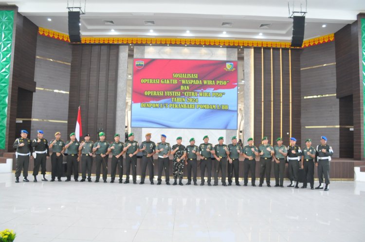Kodim 0301/Pbr Mengikuti Sosialisasi Operasi Gaktib dan Yustisi di Wilayah Korem 031/WB