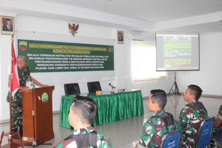 Kodim 0301/Pbr Menyelenggarakan Sosialisasi Netralitas TNI AD Pada Pemilu 2024