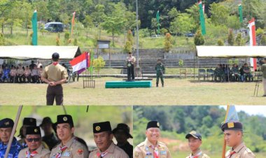 Dandim 0301/Pbr Hadiri Upacara Penutupan Perkemahan Persami Saka Wira Kartika Korem 031/WB.