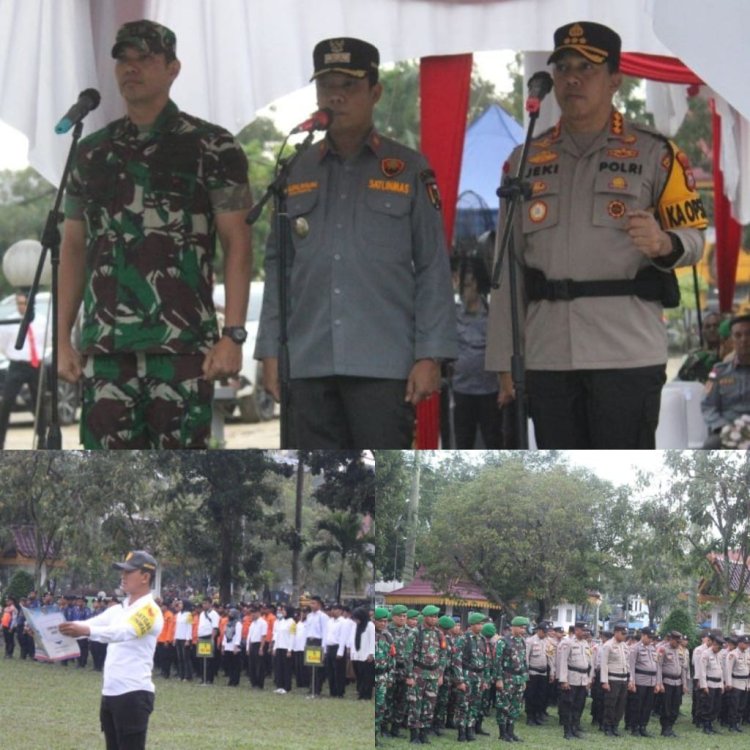 Dandim 0301/Pbr Hadiri Apel Gelar Pasukan Satgas Linmas, Bhabinkamtibmas dan Babinsa Seluruh Kota Pekanbaru