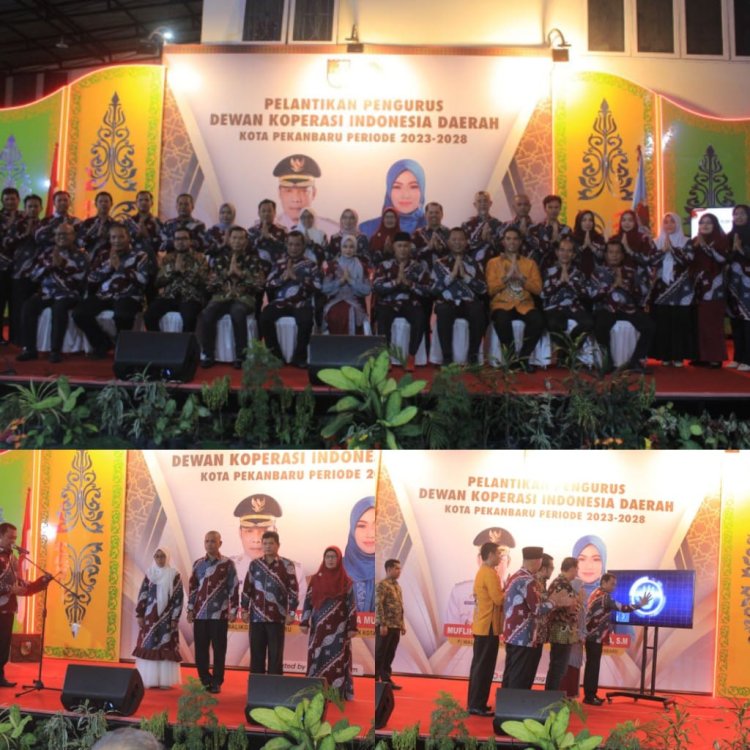 Dandim 0301/Pbr Hadiri Pelantikan Pengurus Dewan Koperasi Indonesia Daerah Kota Pekanbaru 2023-2028