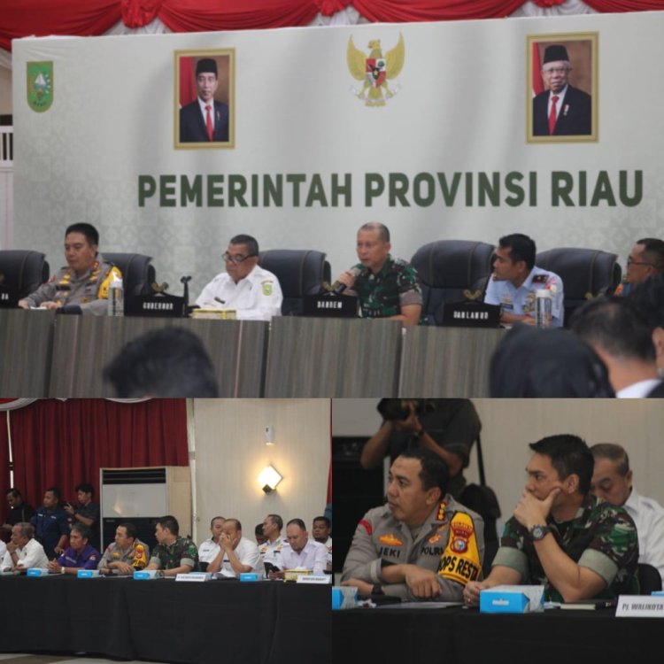 Dandim 0301/Pbr Letkol Inf Sri Marantika Beruh, S.Sos., M.I.Pol Hadiri Rakor Persiapan Distribusi Pemilu 2024