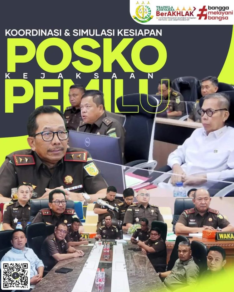 Kepala Kejaksaan Tinggi Riau mengikuti Rapat Koordinasi & Simulasi Kesiapan Posko Pemilu Kejaksaan saat Perhitungan Suara Pemilu Tahun 2024