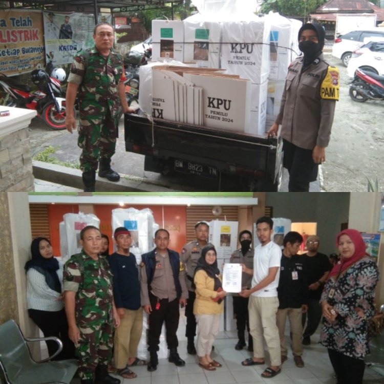 Babinsa Kodim 0301 PBR Kawal Hasil Surat Suara ke PPK Kecamatan