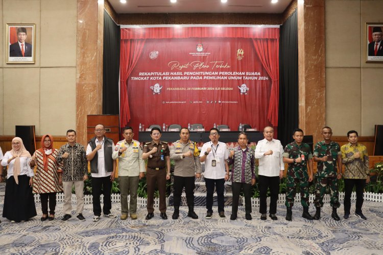 Pasiops Kodim 0301 Pbr Hadiri Rapat Pleno Rekapitulasi Perhitungan Suara Tingkat Kota Pekanbaru