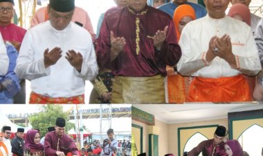 Dandim 0301/Pbr Didampingi Ketua Persit Hadiri Ziarah Makam Marhum Pekan dan Petang Belimau