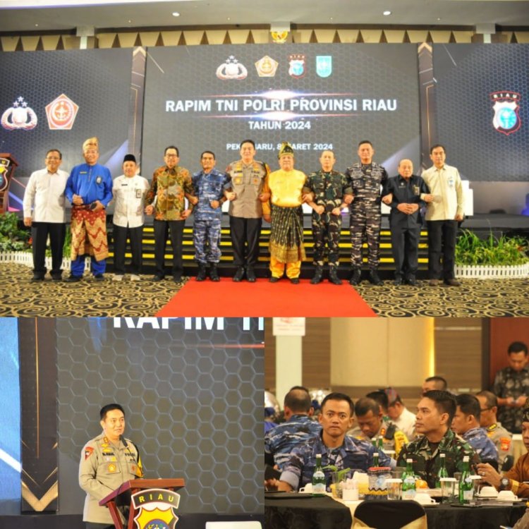 Dandim 0301/Pbr Ikuti Pembukaan Rapim TNI-POLRI Provinsi Riau Tahun 2024