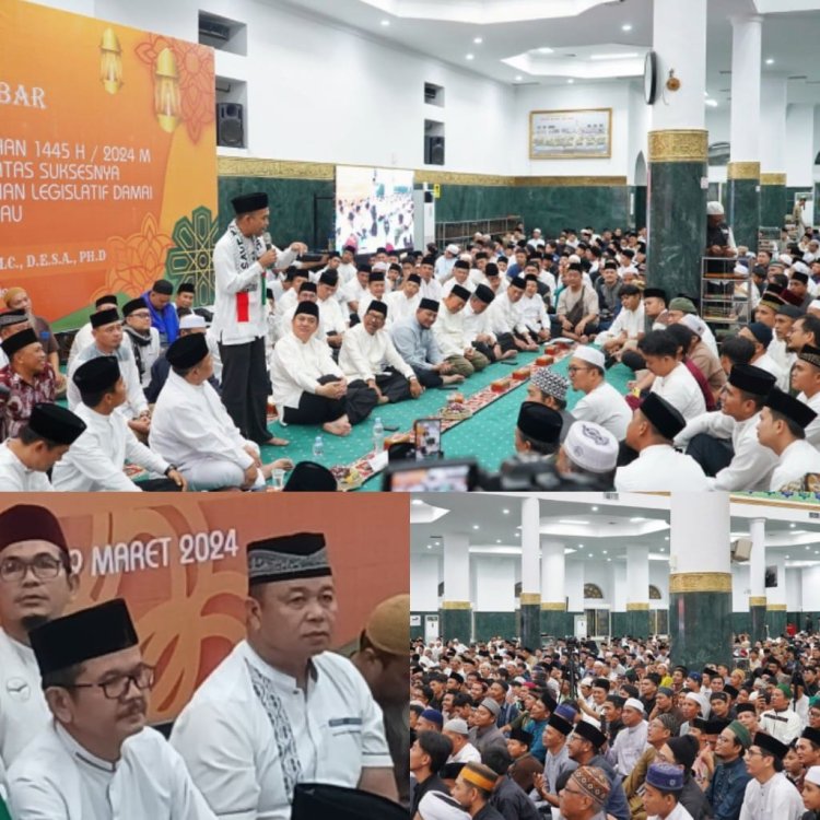 Danramil 02/Kota Wakili Dandim 0301/Pbr Hadiri Tablik Akbar Dalam Rangka Menyambut Bulan Suci Ramadhan 1445 H/2024 M