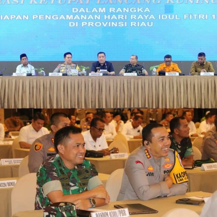 Wakili Dandim, Kasdim 0301/Pbr Hadiri Rakor Lintas Sektoral Operasi Ketupat Lancang Kuning Tahun 2024