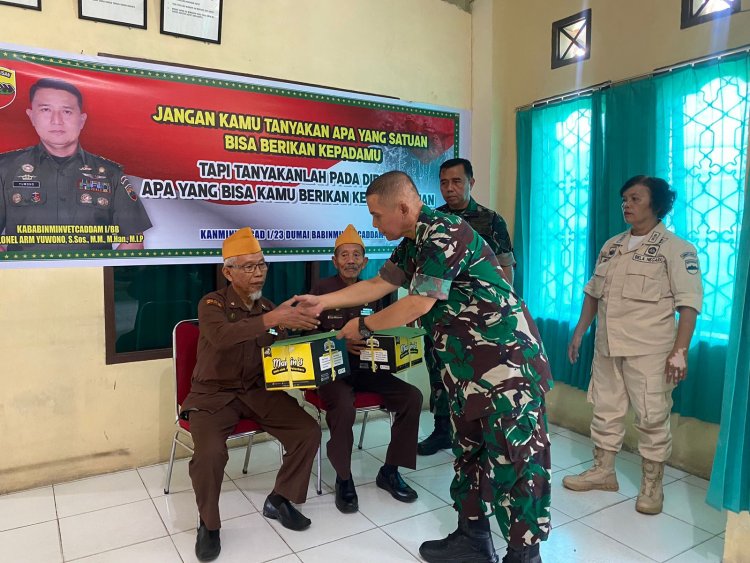 DiBulan Penuh Berkah, Kababinminvetcad Kodam I / Bukit Barisan Berikan Tali asih ke Veteran RI Dumai.
