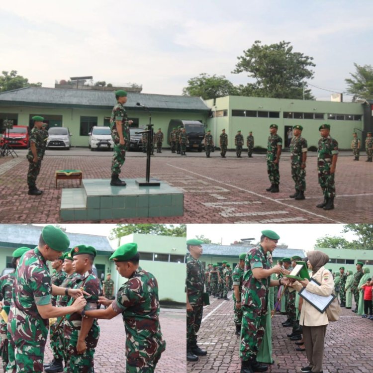 Dandim 0301/Pbr Pimpin Upacara Kenaikan Pangkat dan Wisuda Purna Tugas
