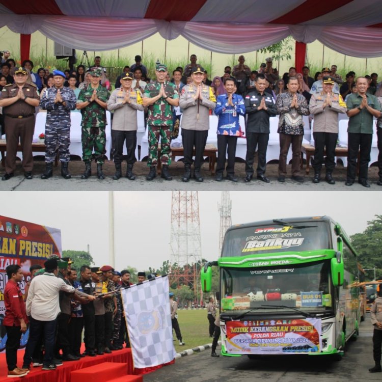 Dandim 0301/Pbr Hadiri Pelepasan Mudik Kebangsaan Presisi Polda Riau