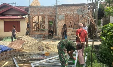 Hari Ke -5 Satgas TMMD ke 120 Kodim 0301/Pbr Terus Melanjutkan Pengerjaan 5 RTLH